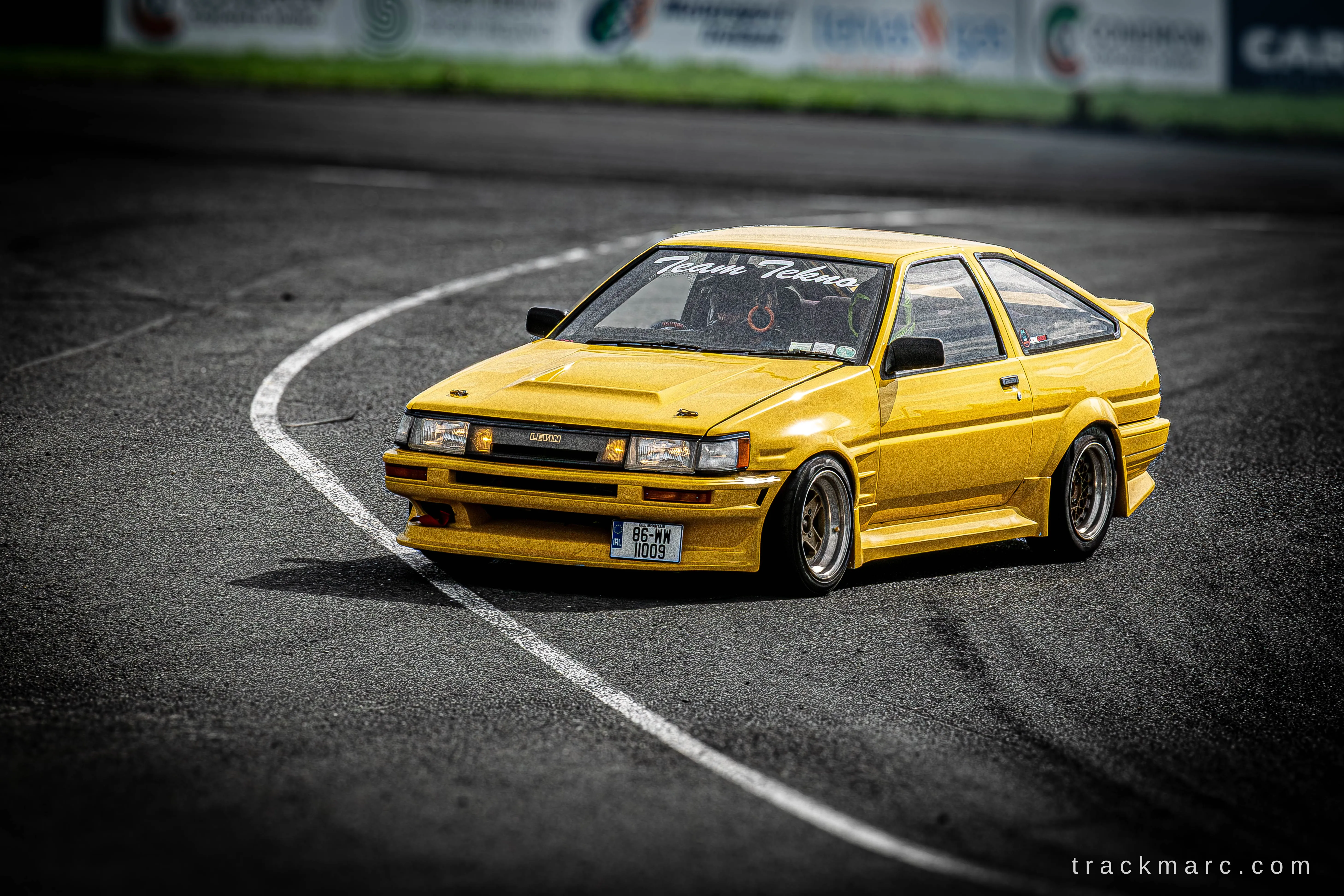Yellow Toyota AE86 Levin at 86 Fest