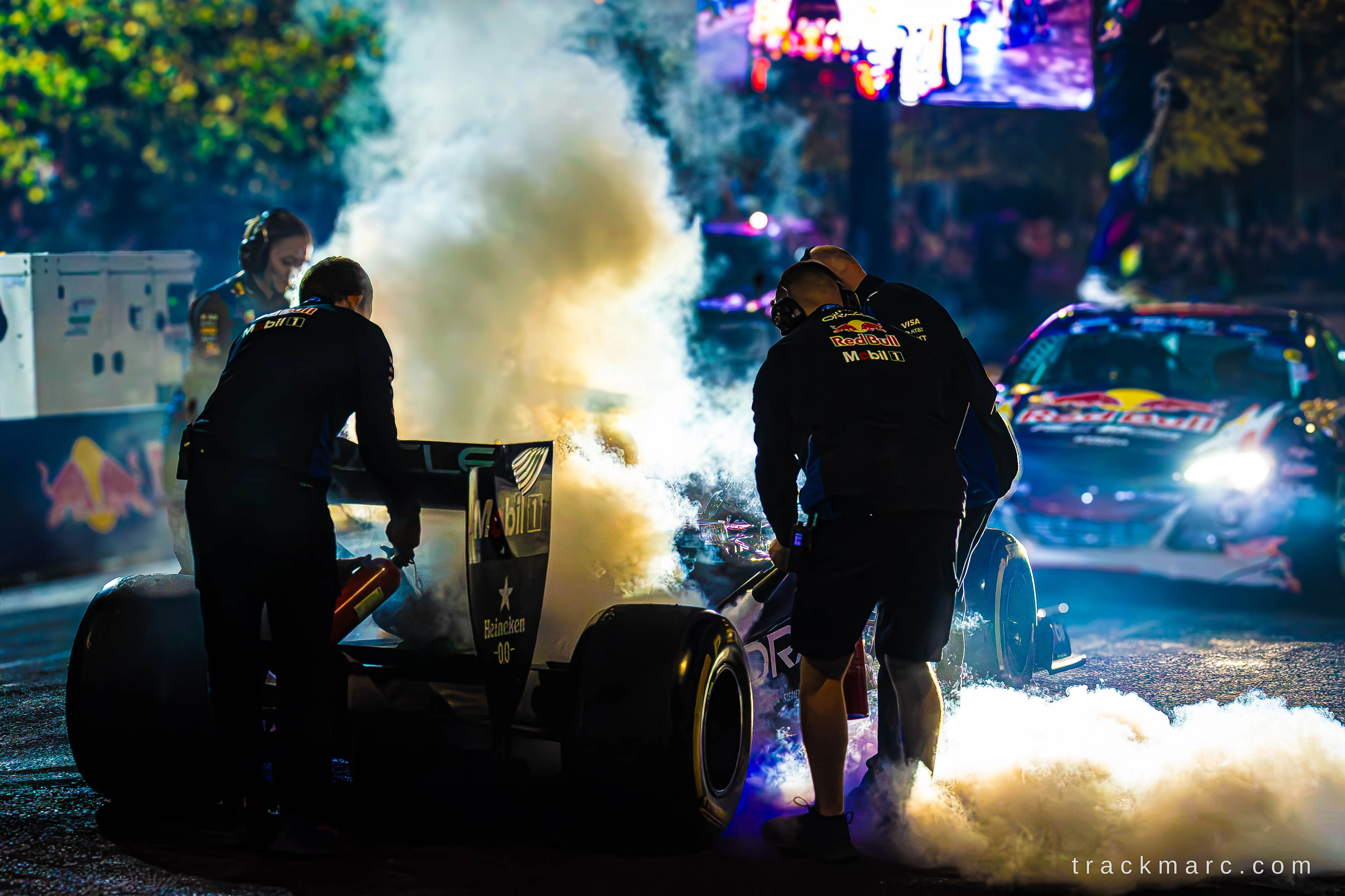 Red Bull F1 car at night — Red Bull Homerun