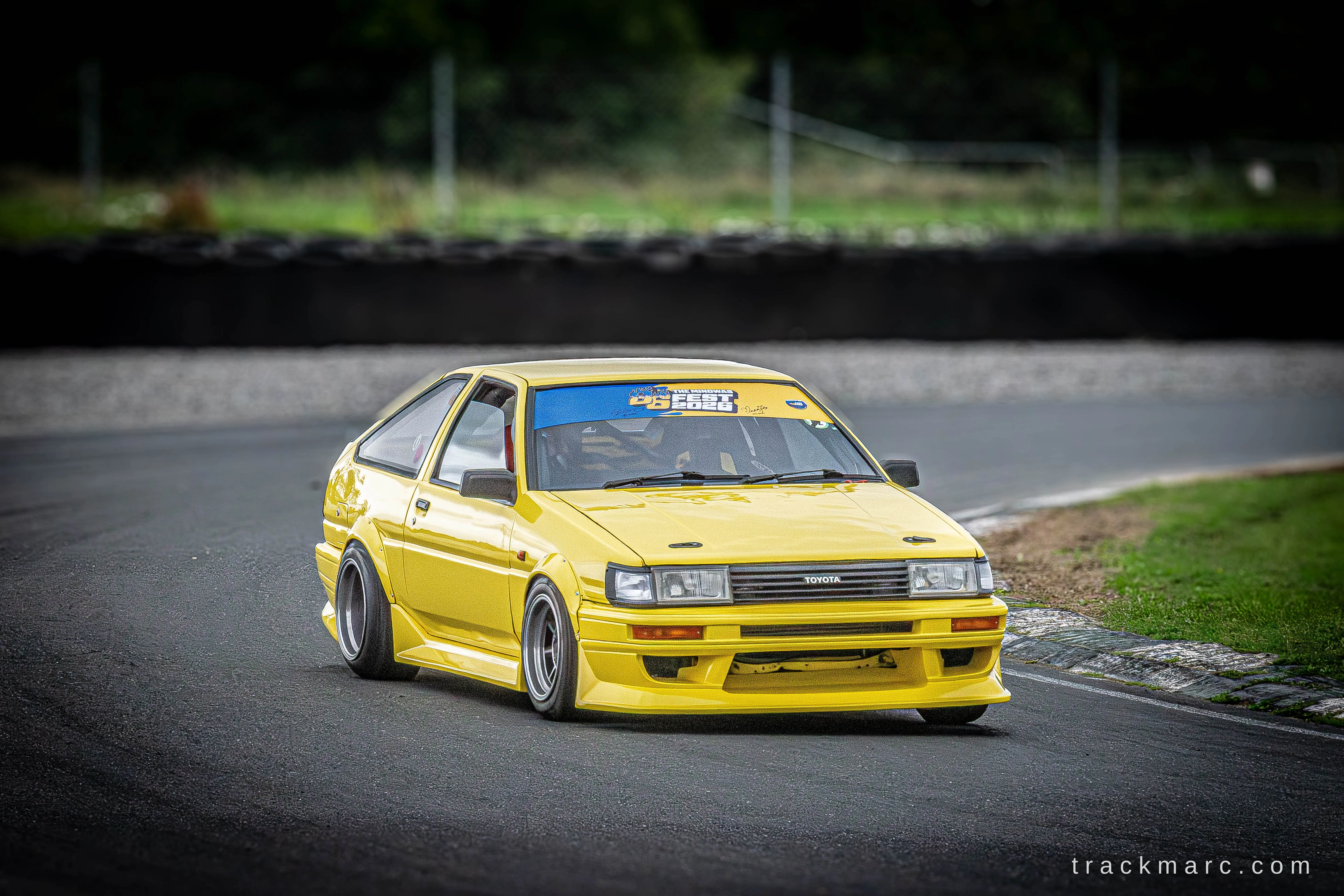 Yellow Toyota AE86 Levin, 86 Fest