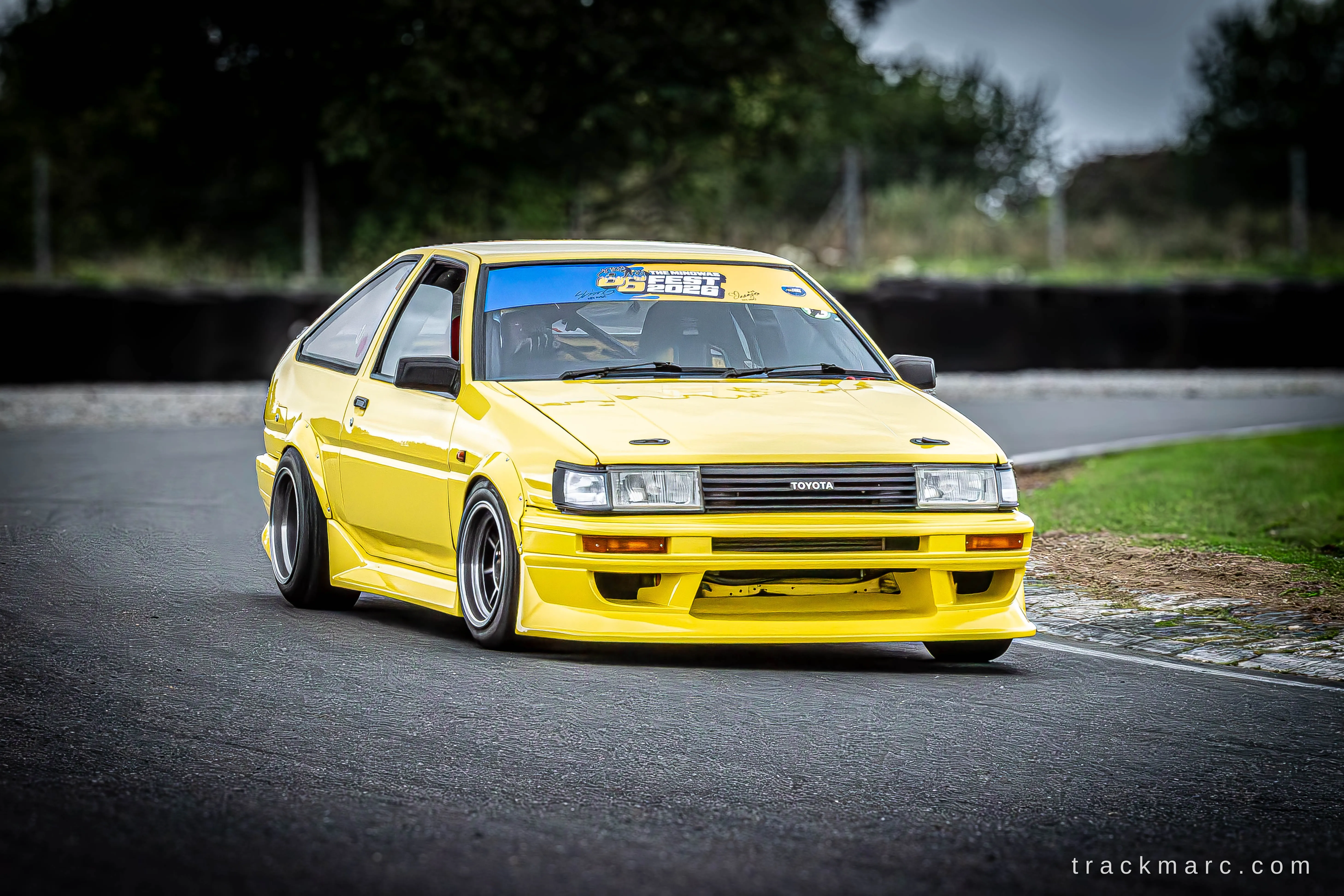 Yellow Toyota AE86 at 86 Fest