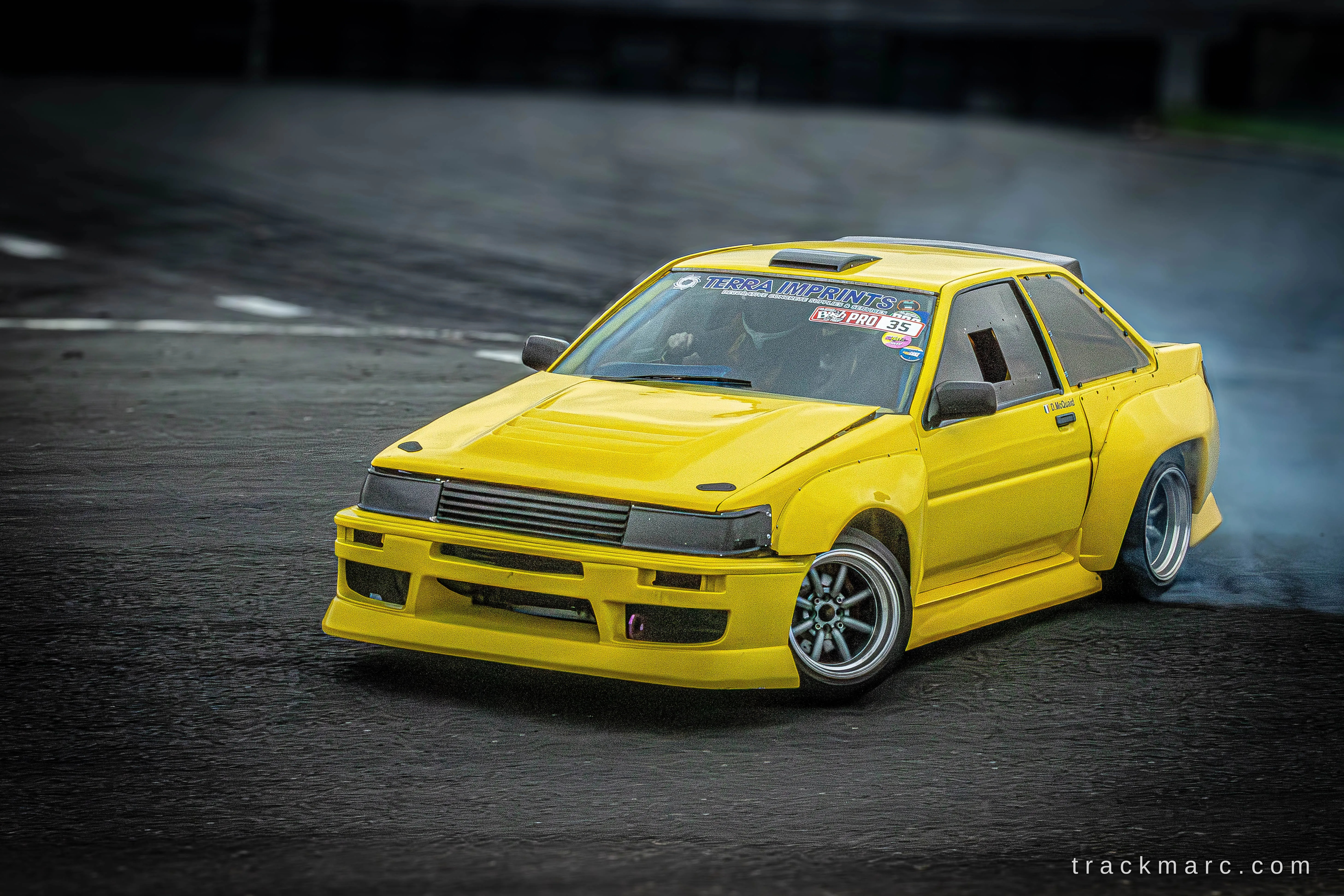 Yellow Toyota AE86 Levin, 86 Fest