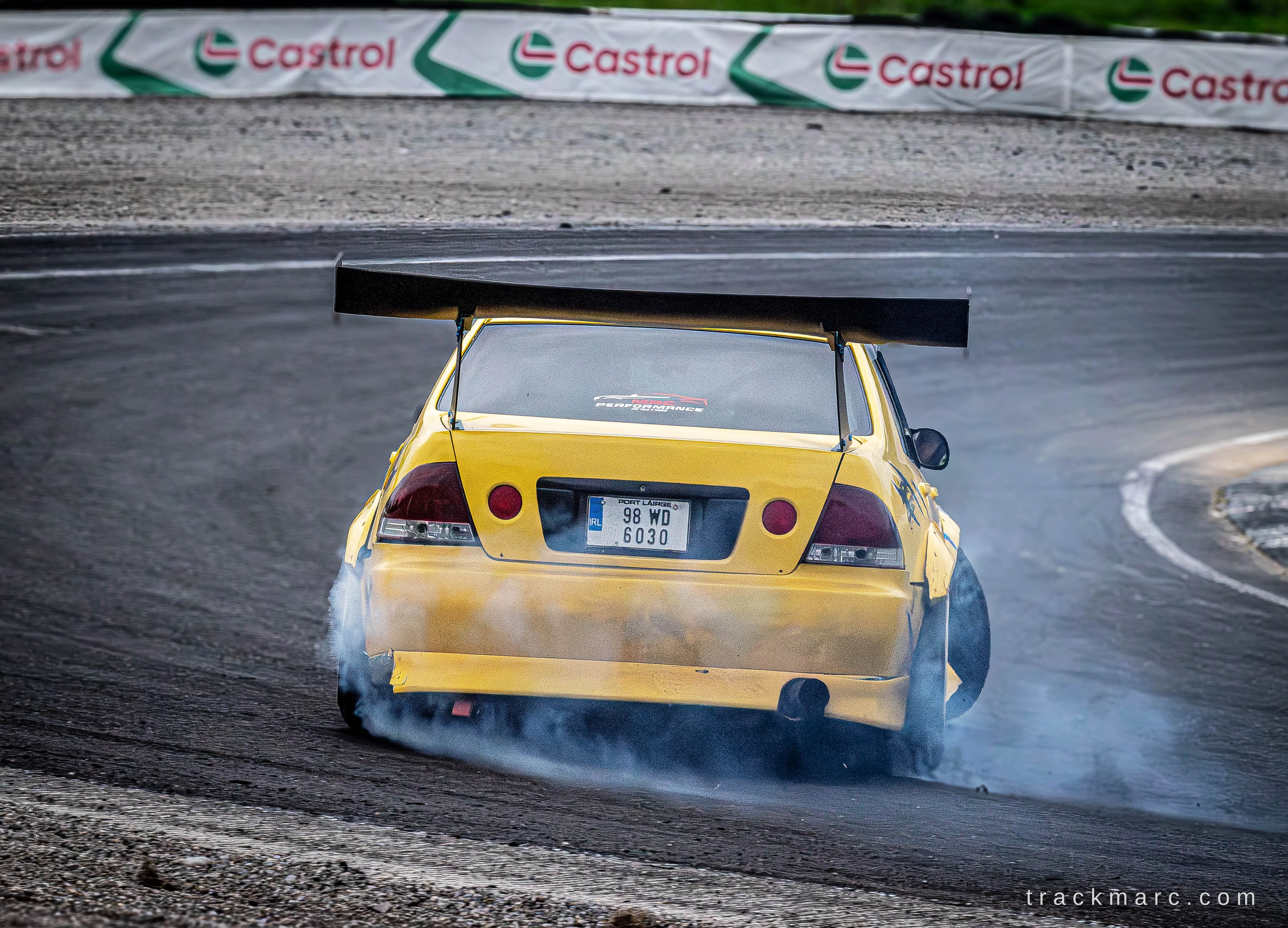 Yellow Lexus IS drift car at 86 Fest