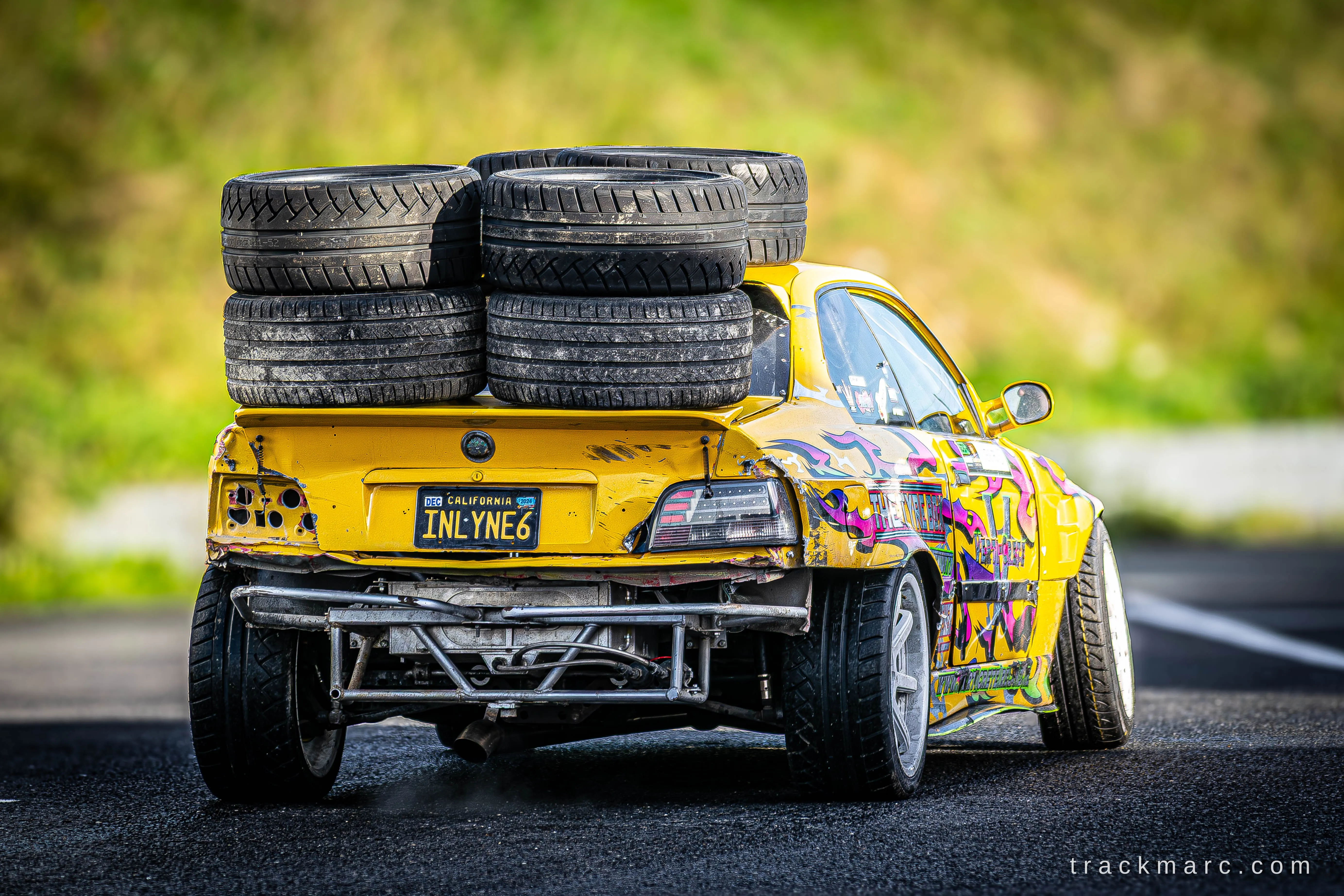 Yellow BMW 3 Series drift car — 130 Showdown