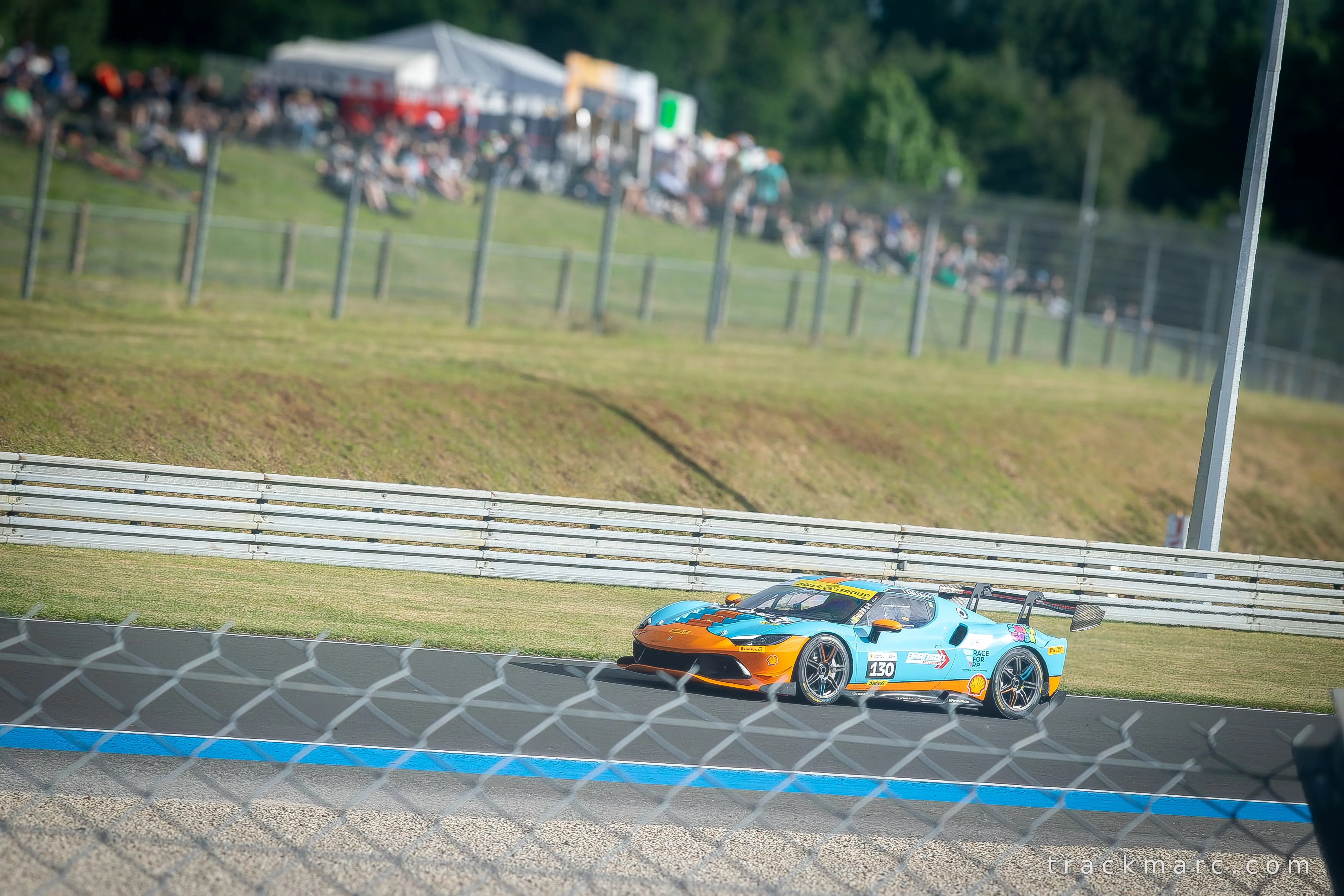 Ferrari 296 Challenge #130 Branson Past the Crowd — Le Mans 2026