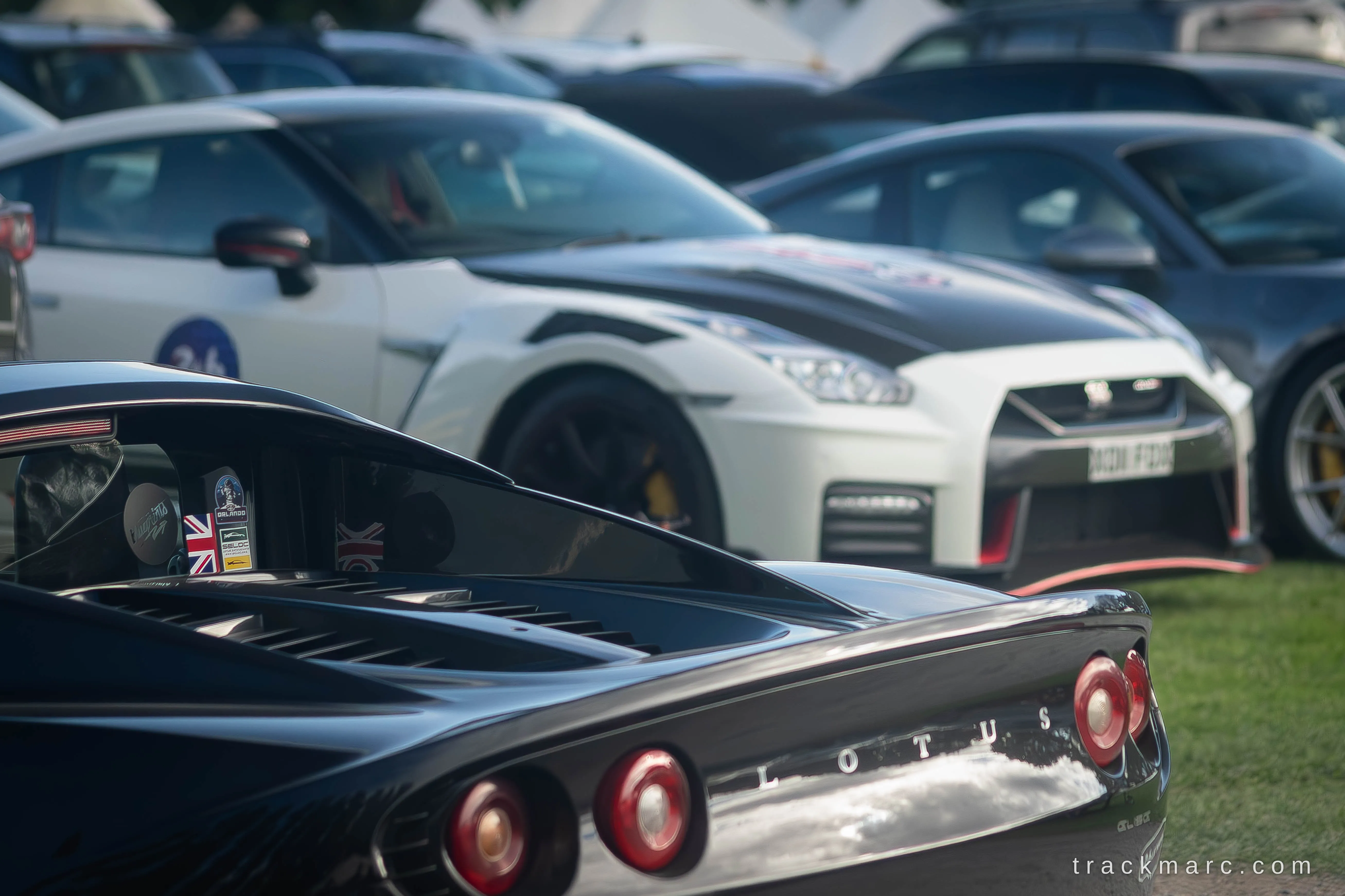Lotus and Nissan GT-R NISMO at Car Show