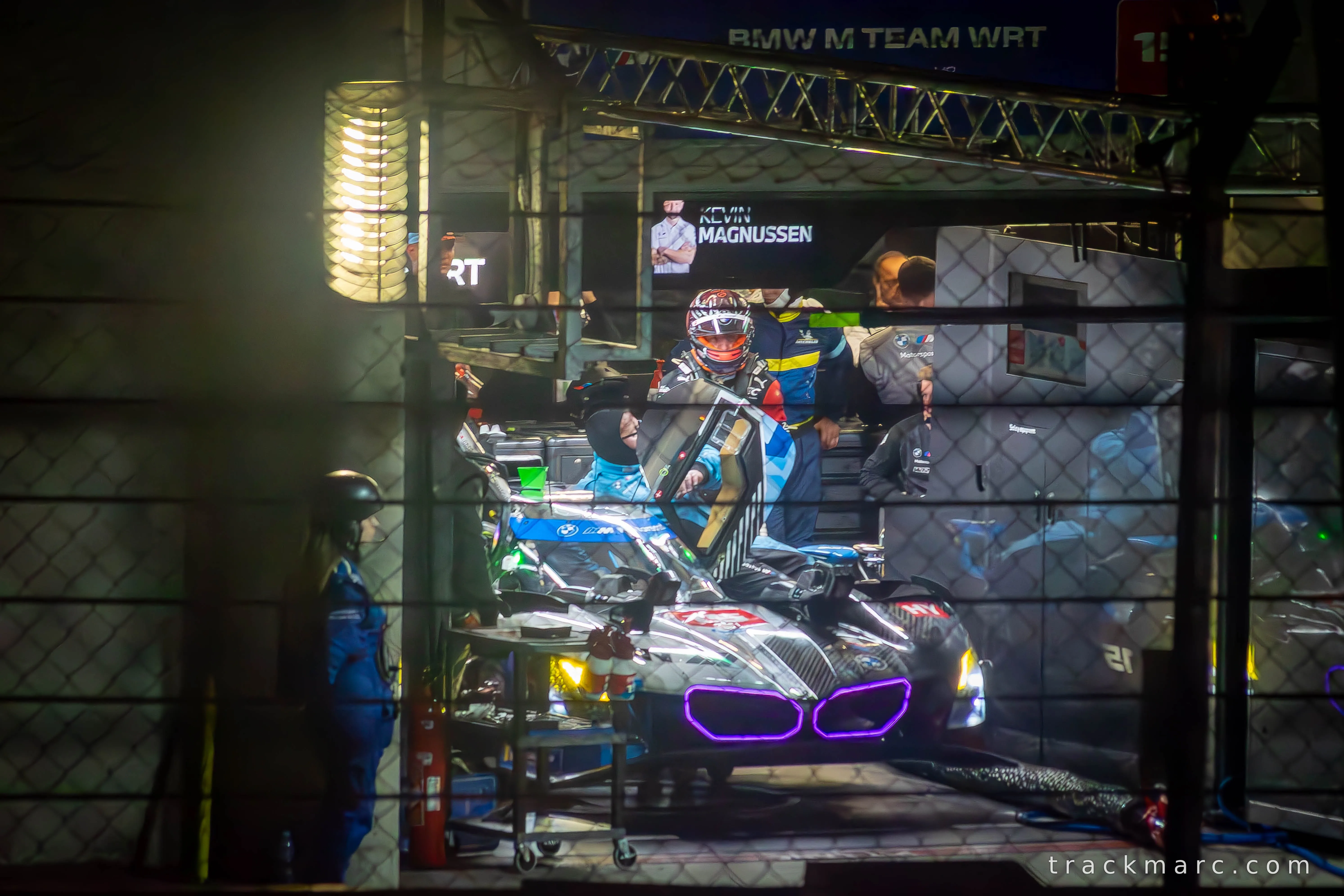 BMW M Team WRT Garage at Night