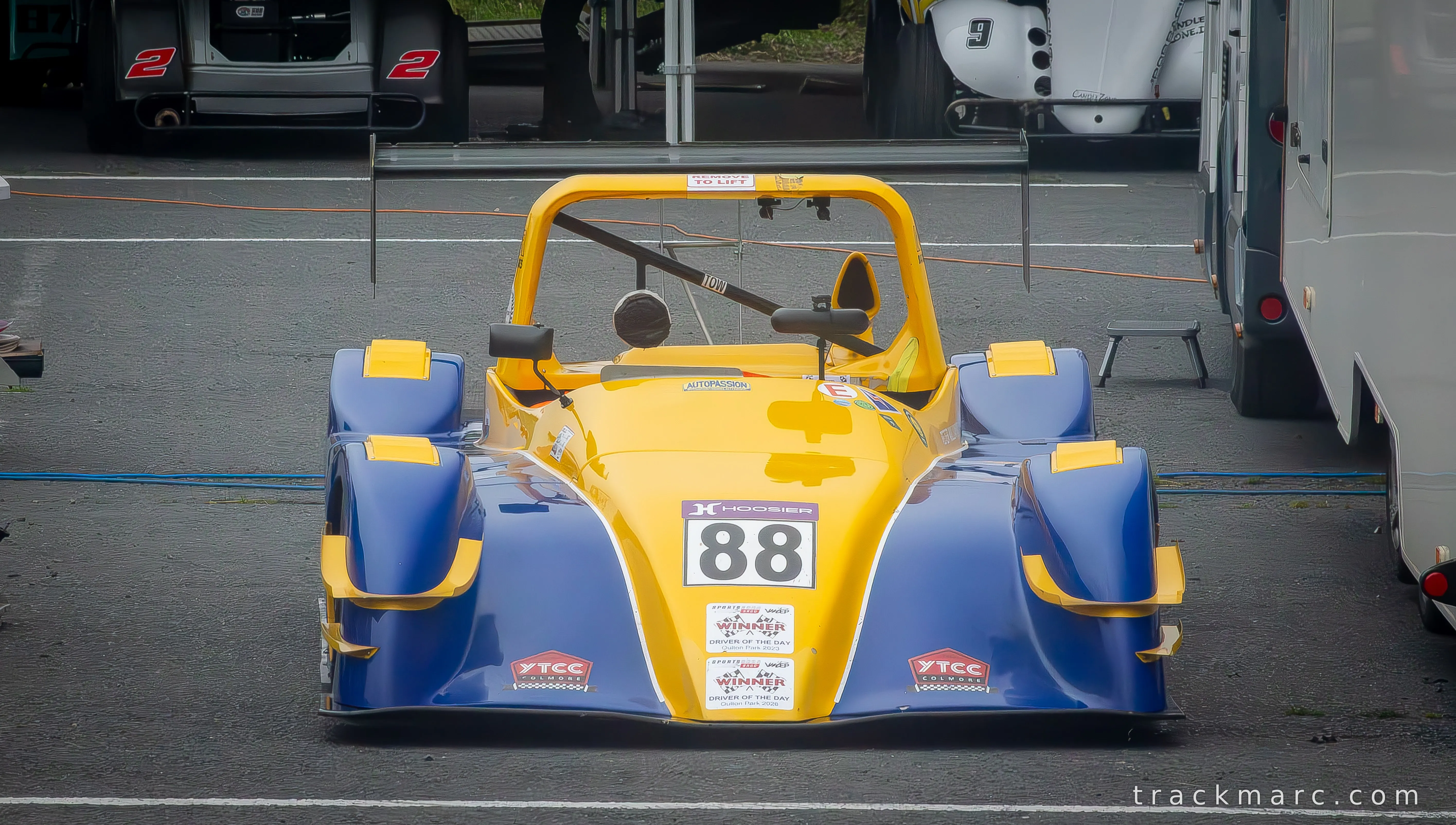 Blue and Yellow Prototype in the Paddock — Mondello Park