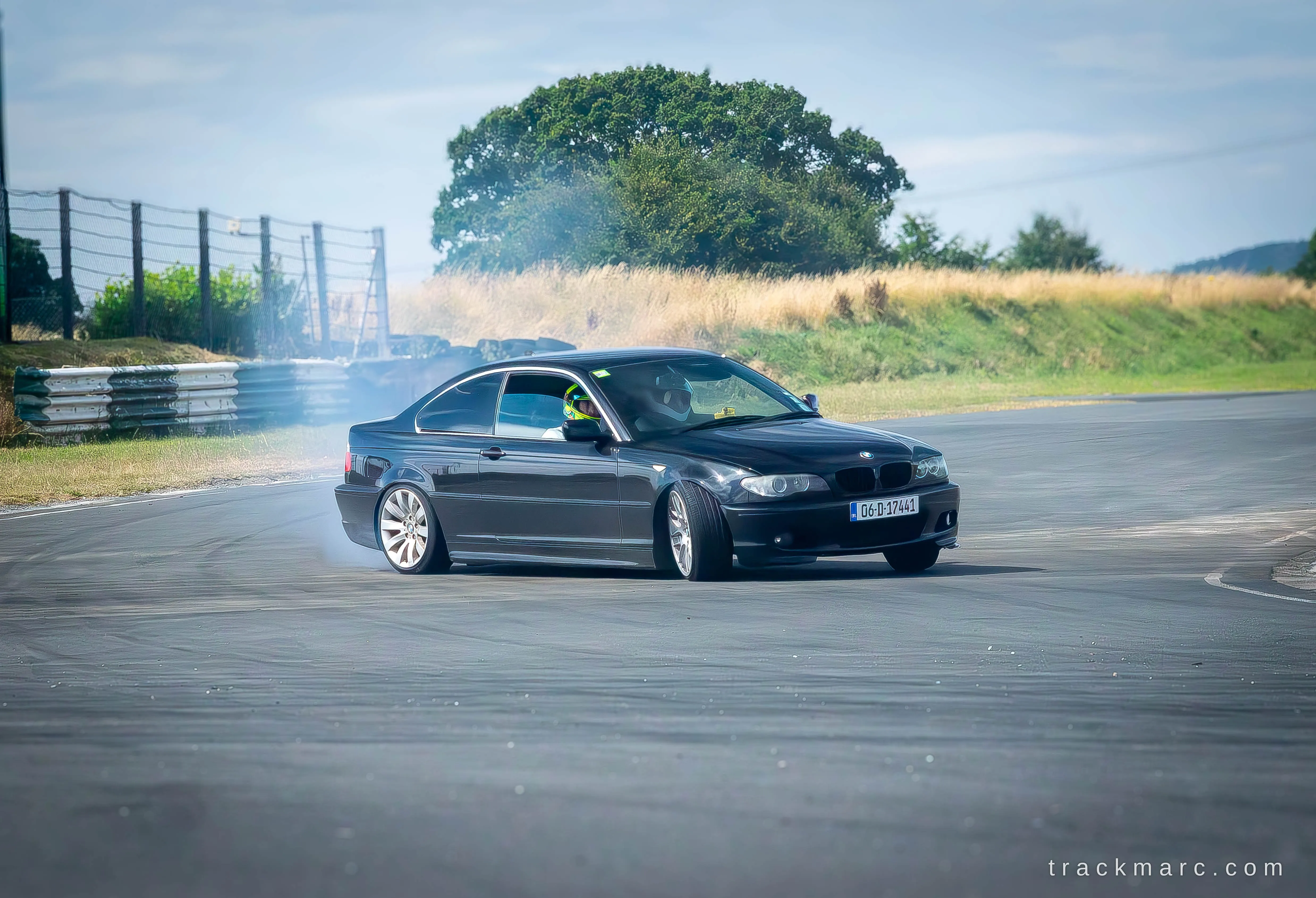 Black E46 drifting at Mondello