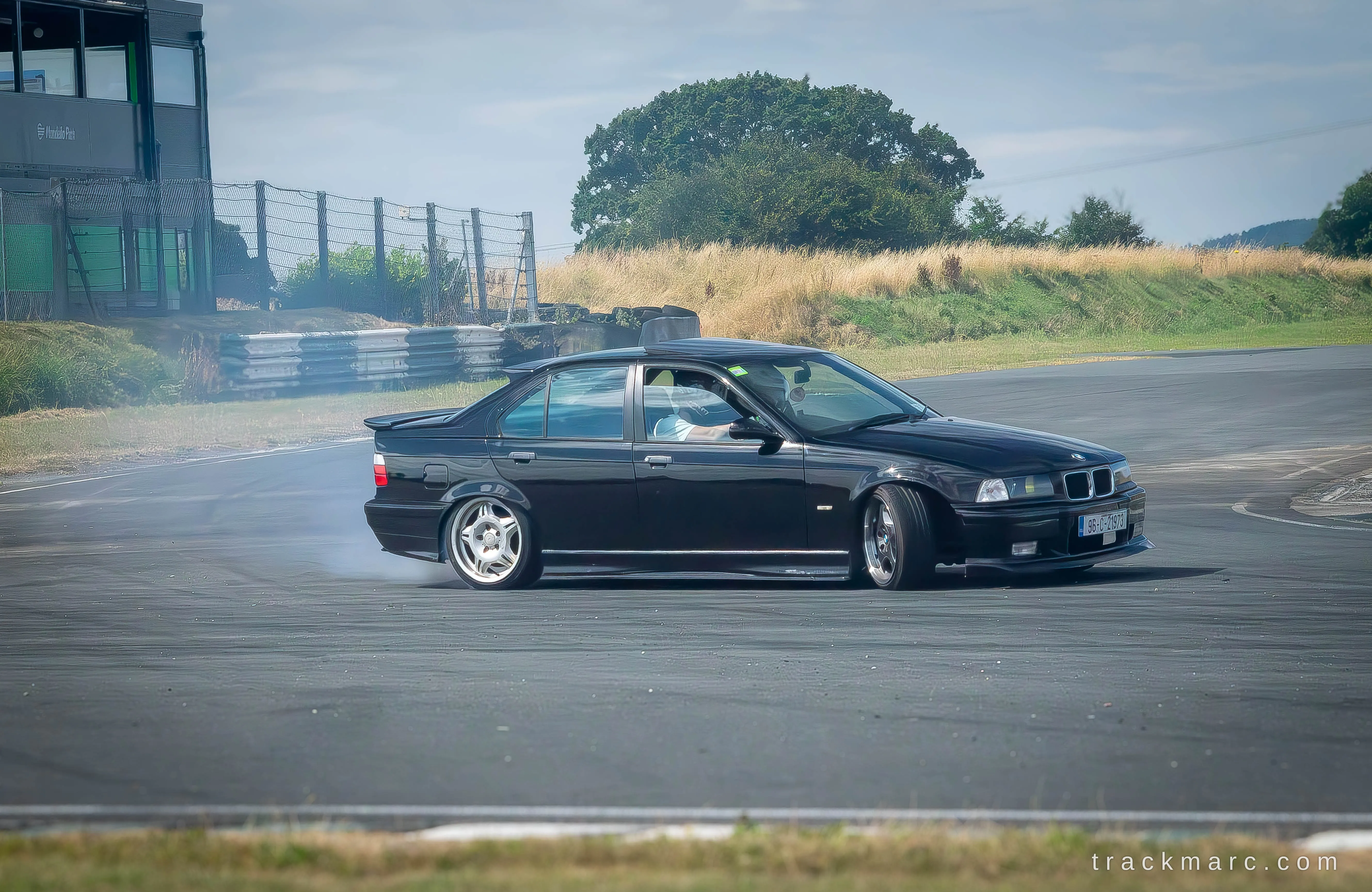Black E36 drifting at Mondello