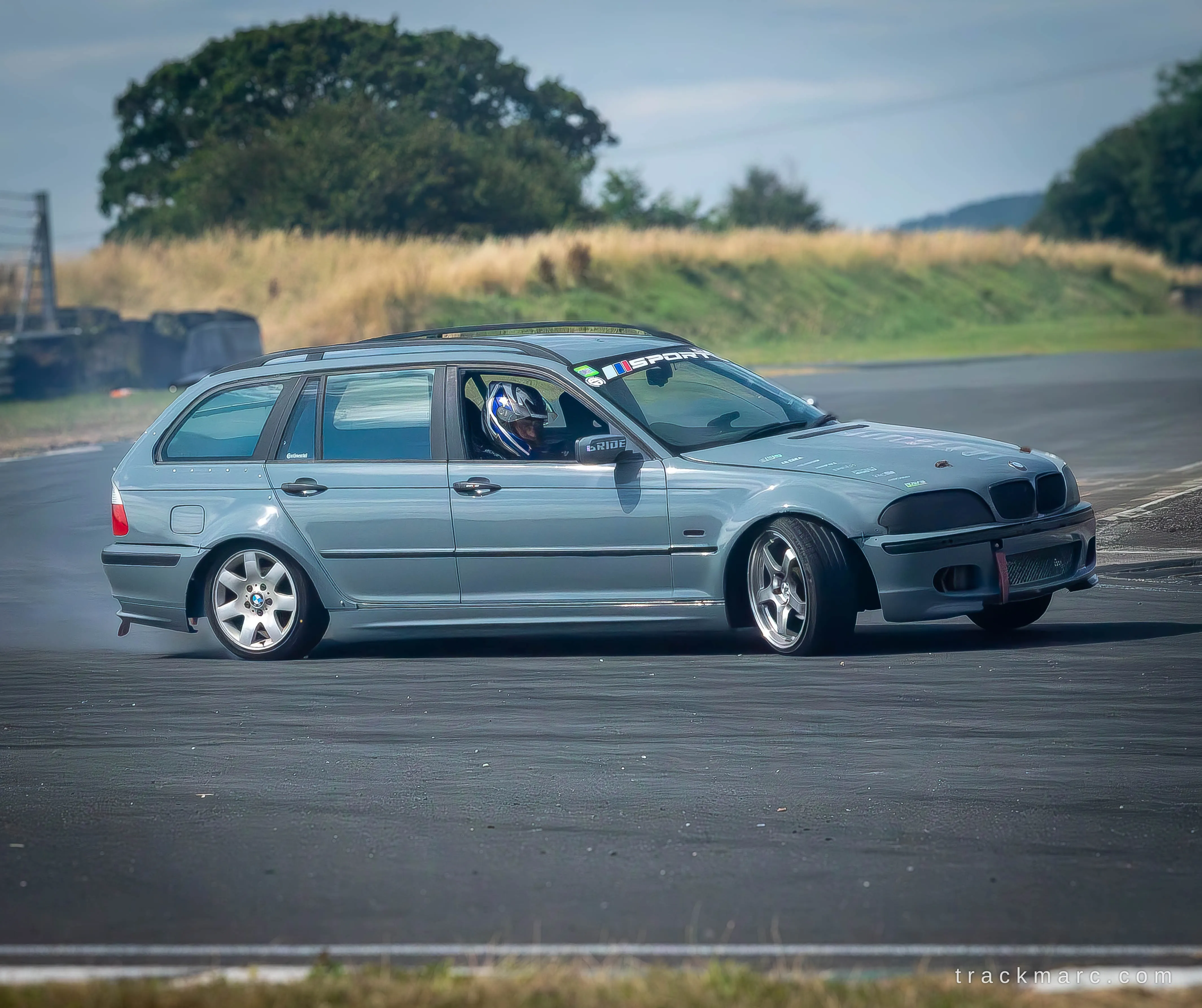 E46 Touring drifting at Mondello