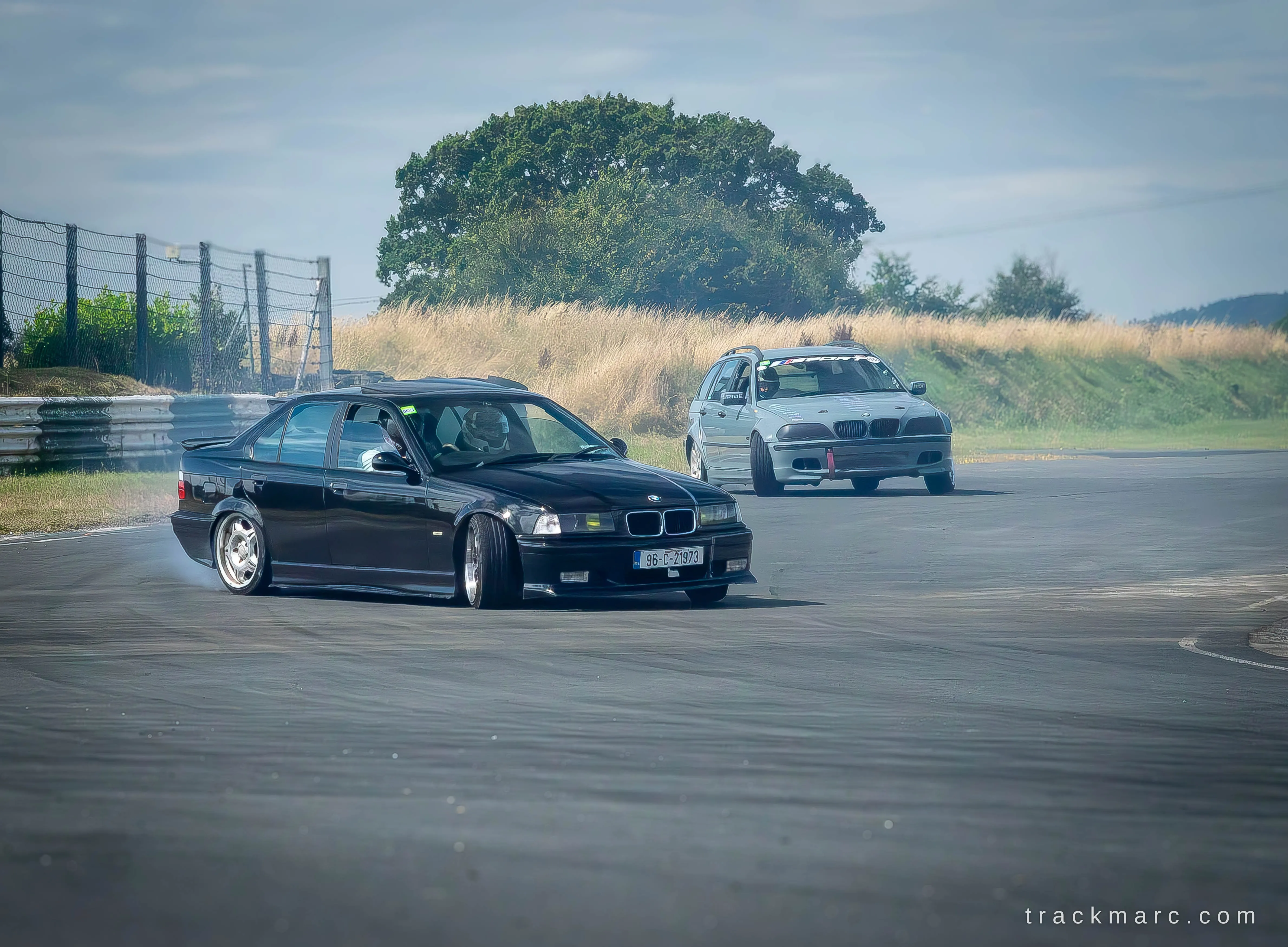 Twin E36s drifting Mondello