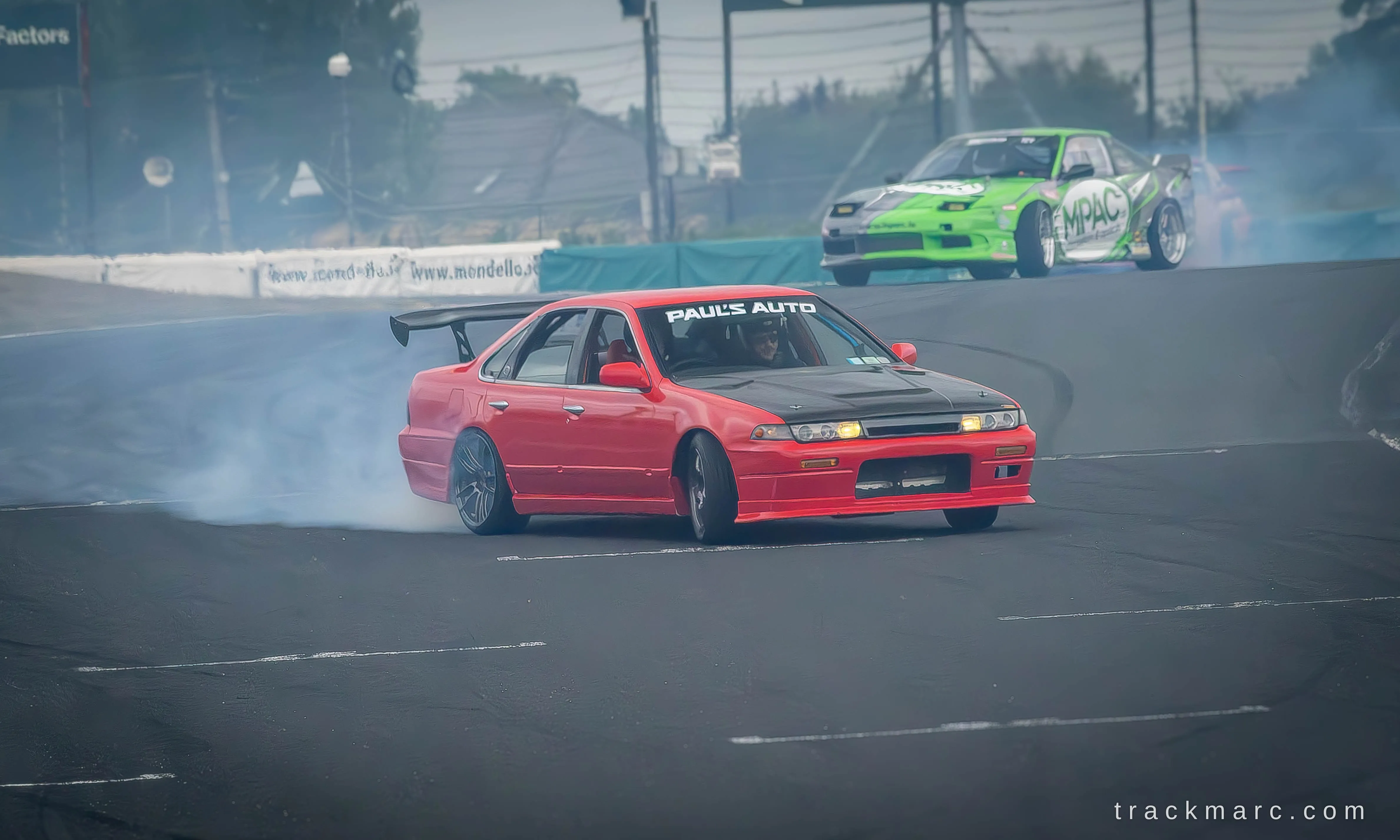 Nissan Skyline R32 sedan and Nissan 180SX at Retrostock