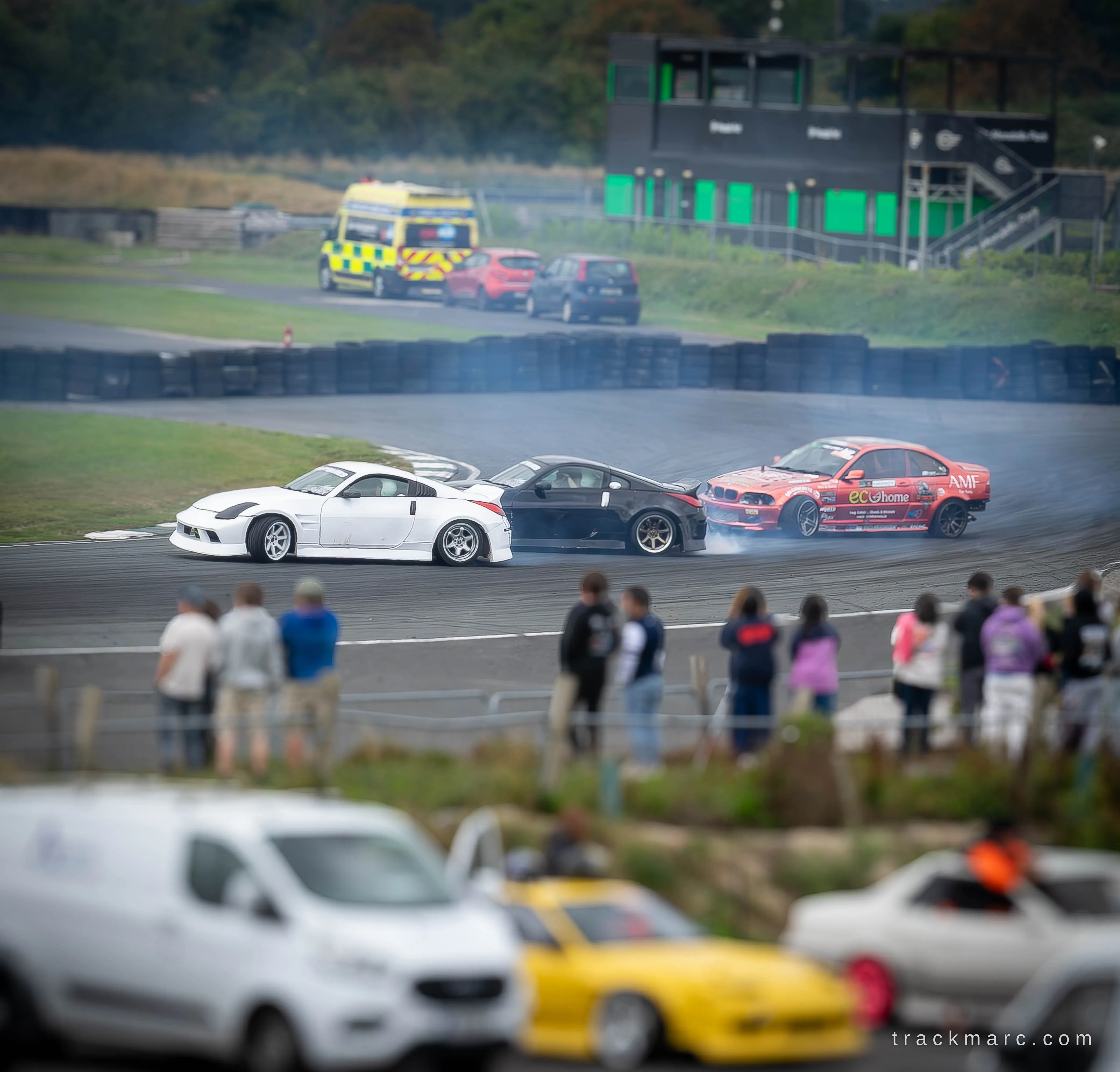 Three-car drift train at Drift Games