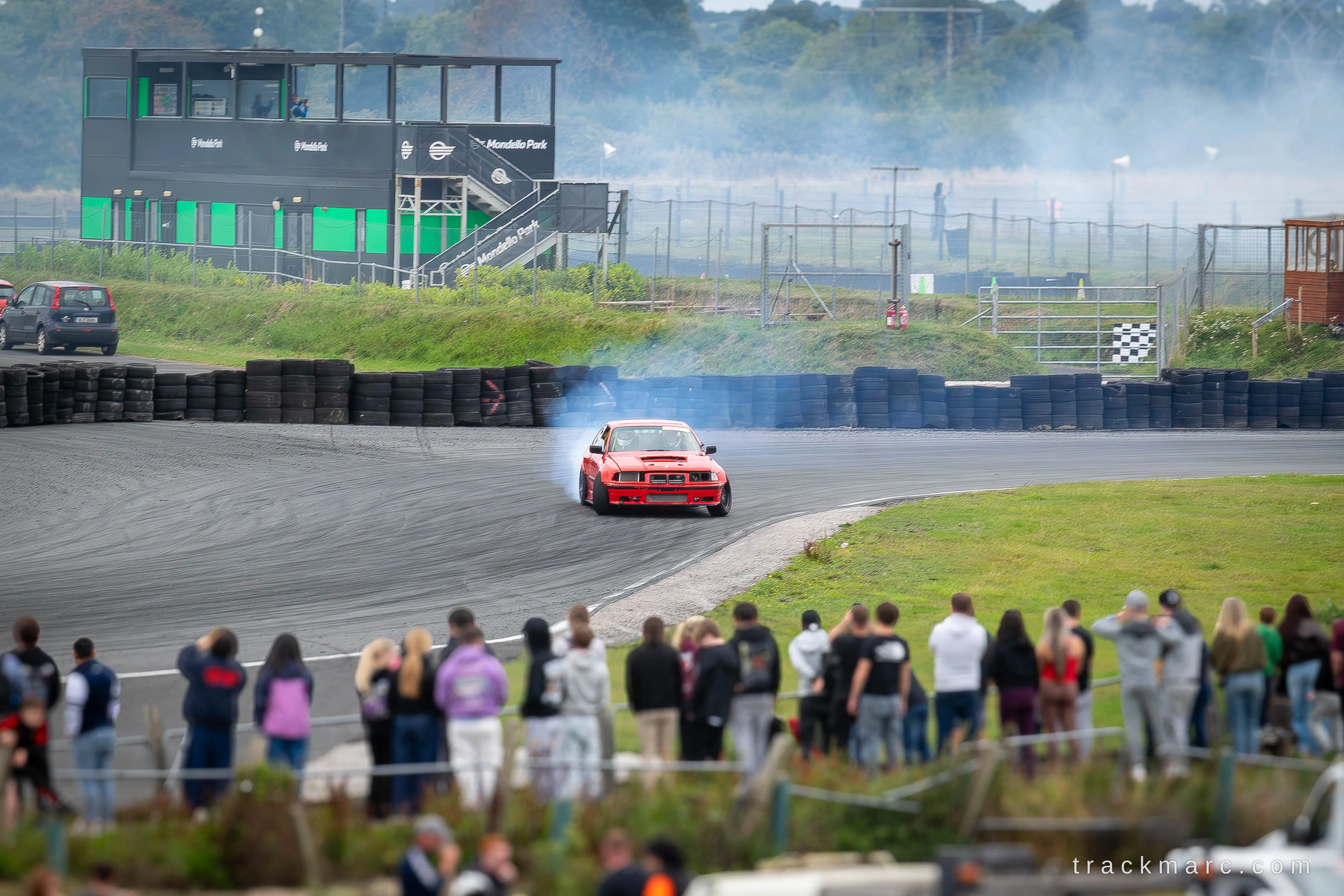 Red BMW E36 drift car at Mondello Park