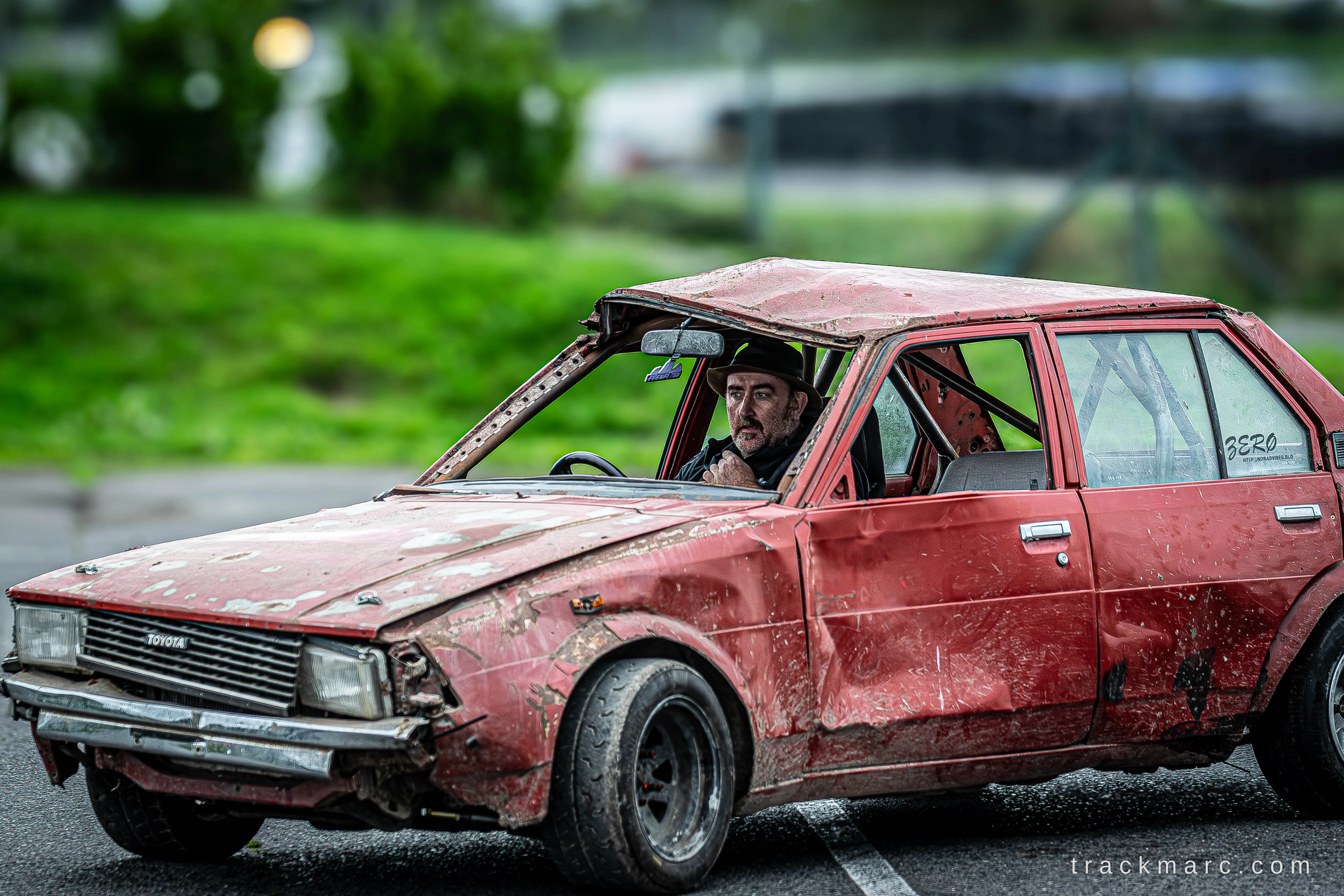 Red Toyota Corolla E70 — 130 Showdown