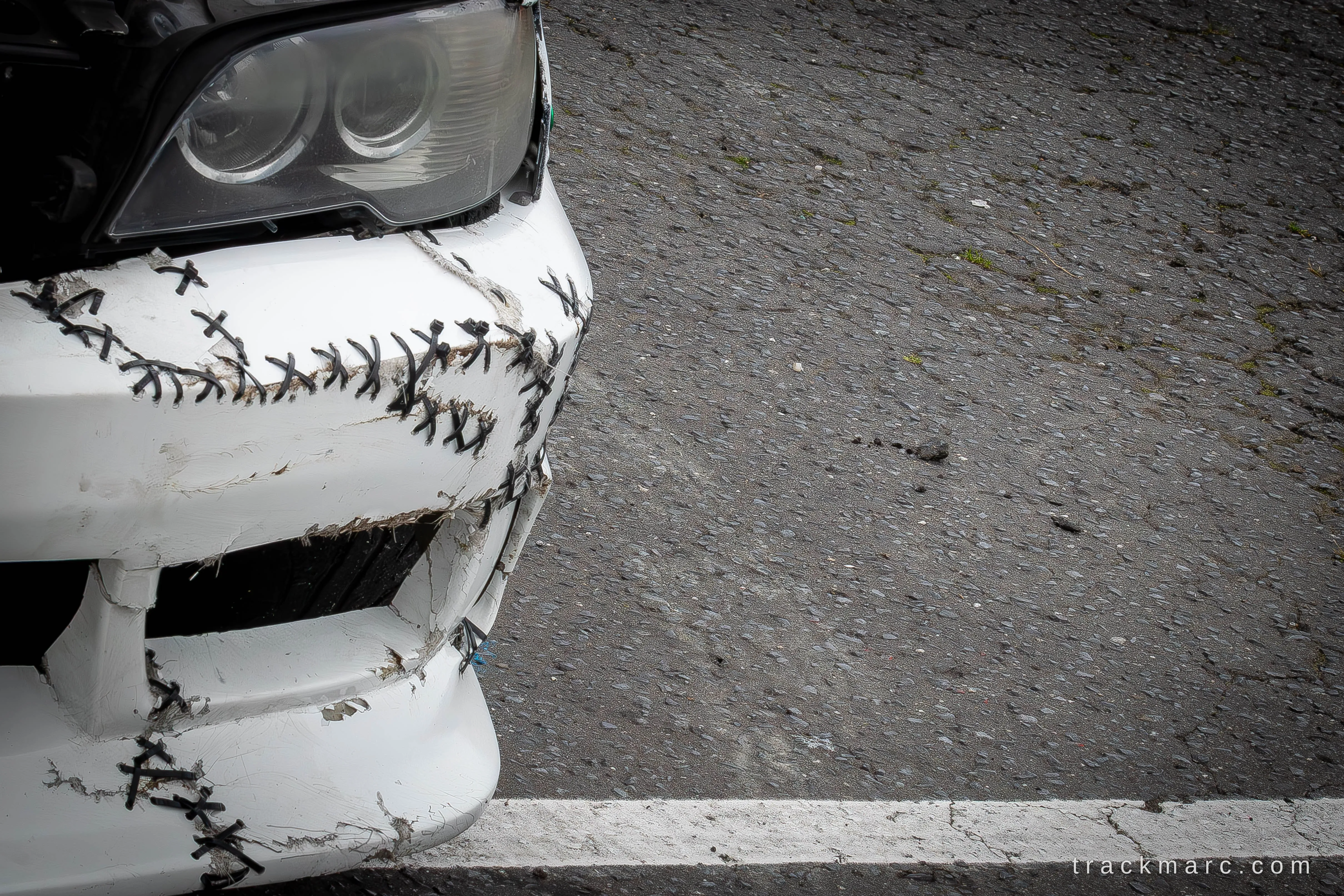 Stitched bumper on a drift car at Drift Games