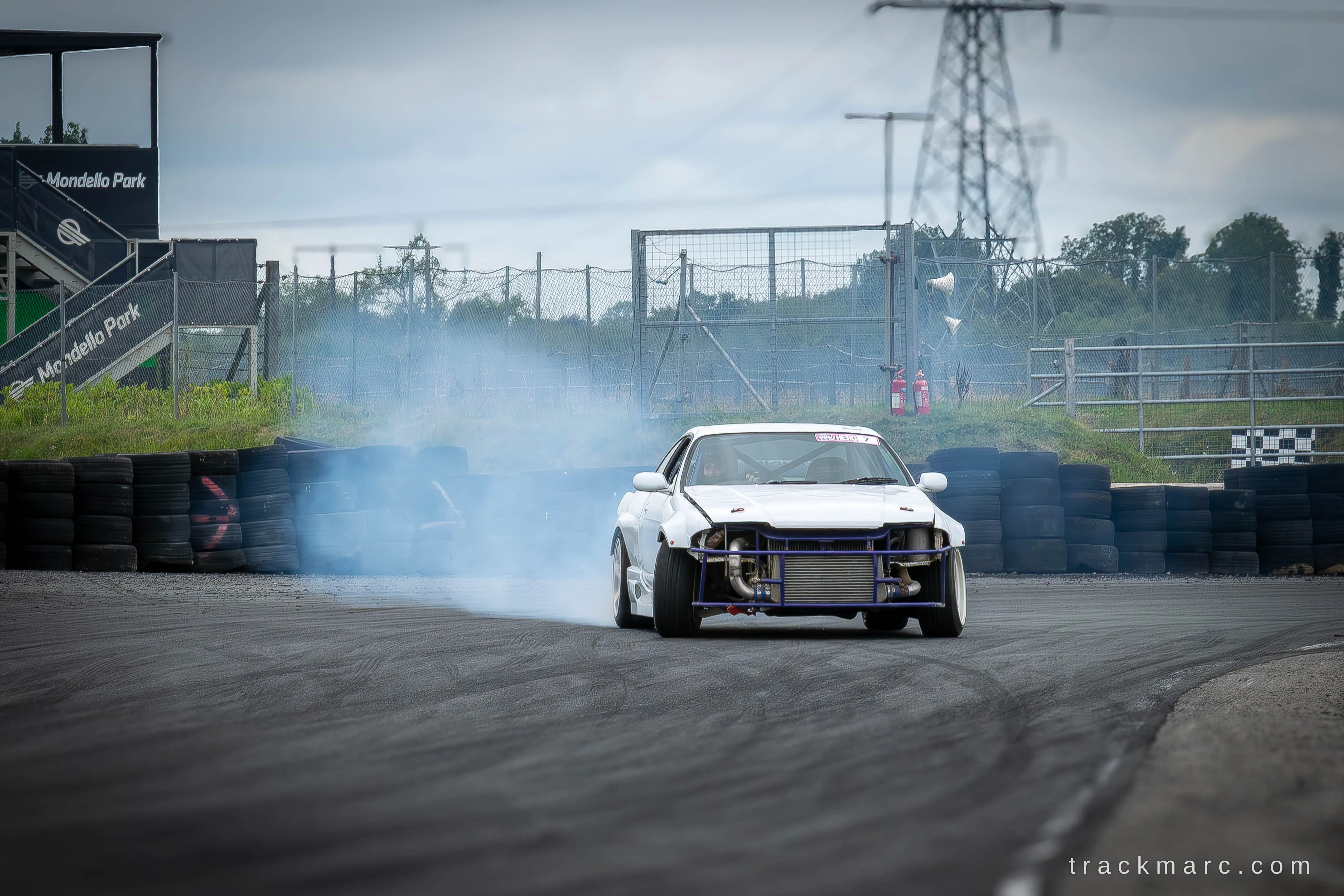 White Nissan drift car at Drift Games