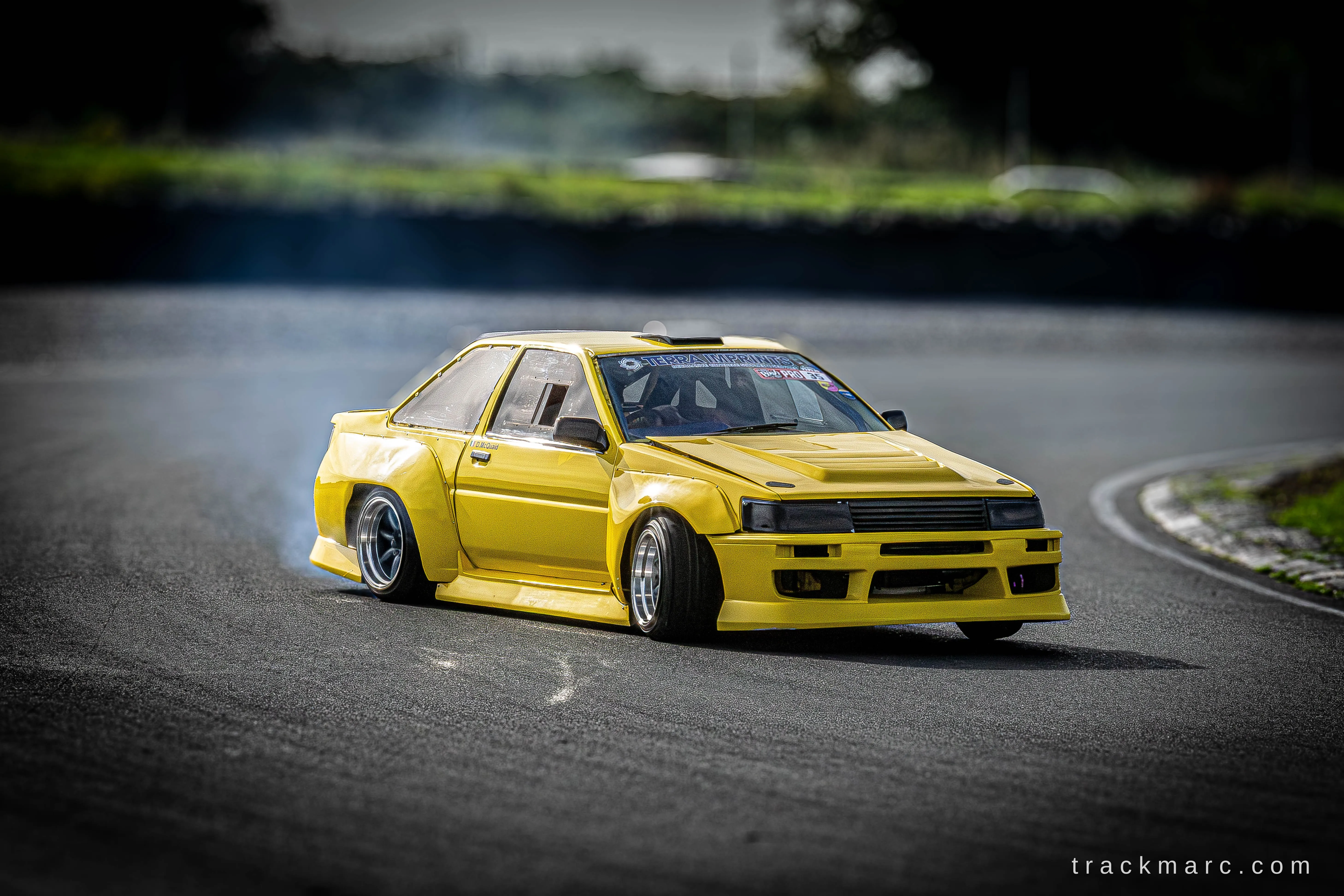 Yellow Toyota AE86 Coupe at 86 Fest