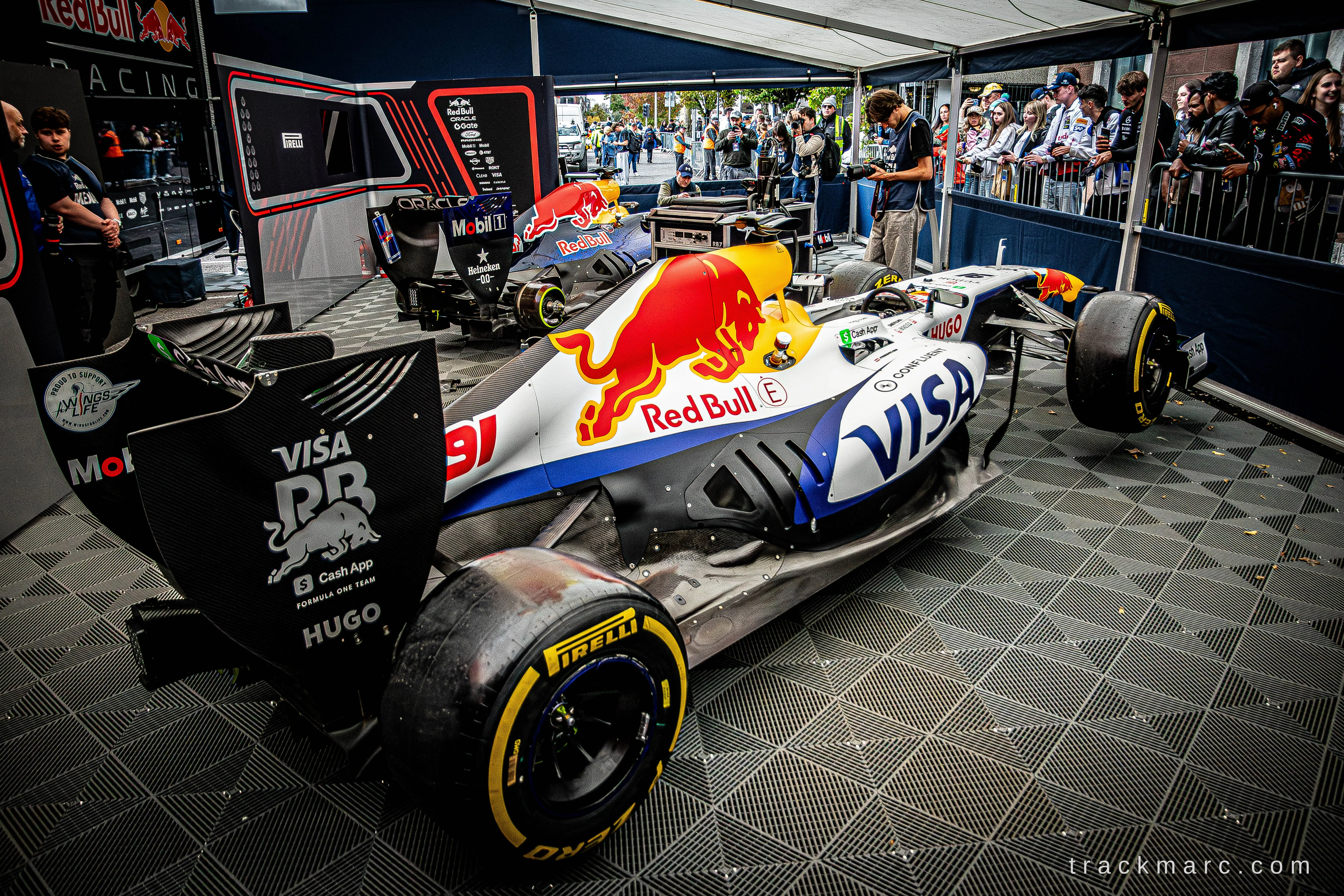 Formula 1 show cars at Red Bull Homerun