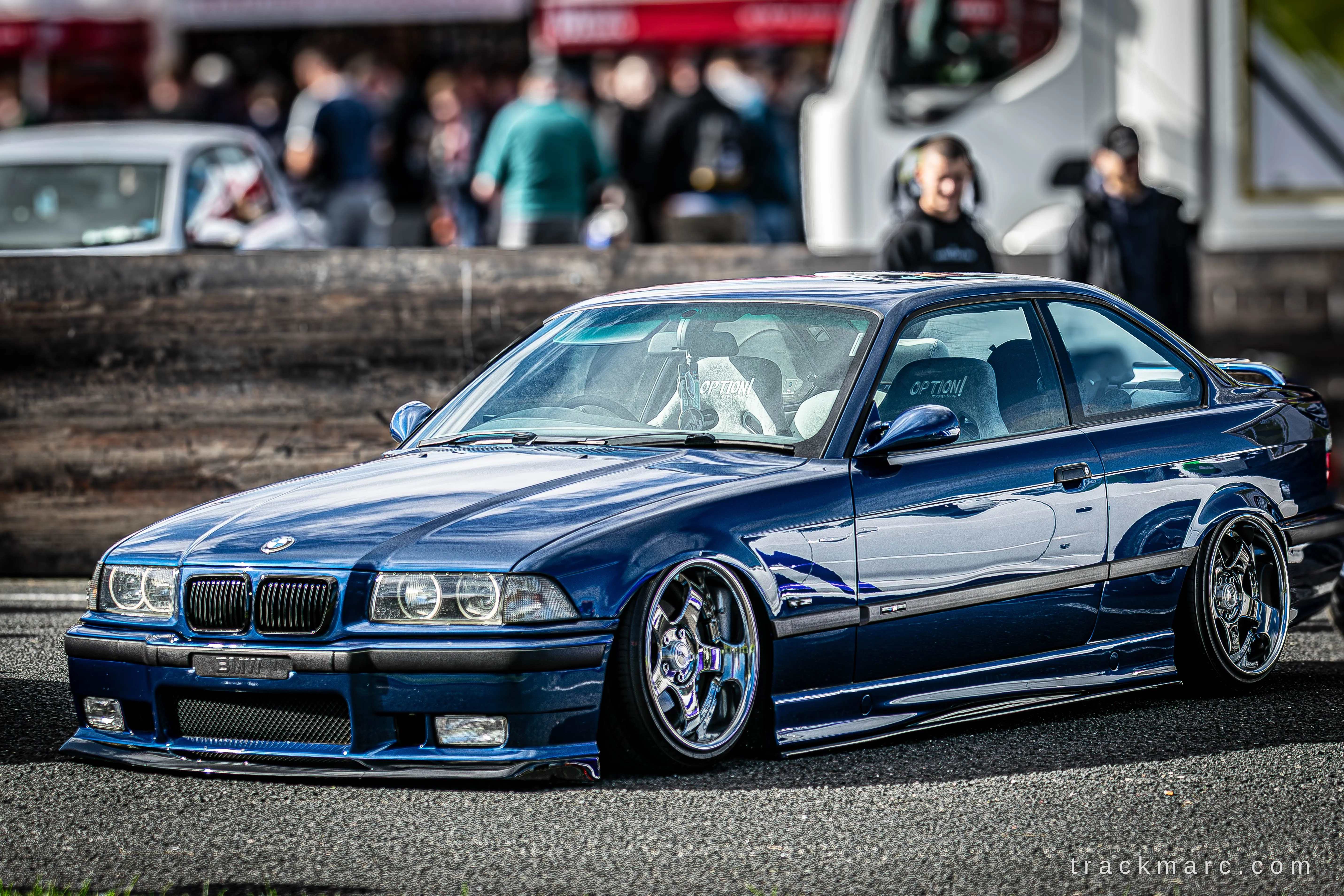 Blue BMW E36 Coupe at 130 Showdown